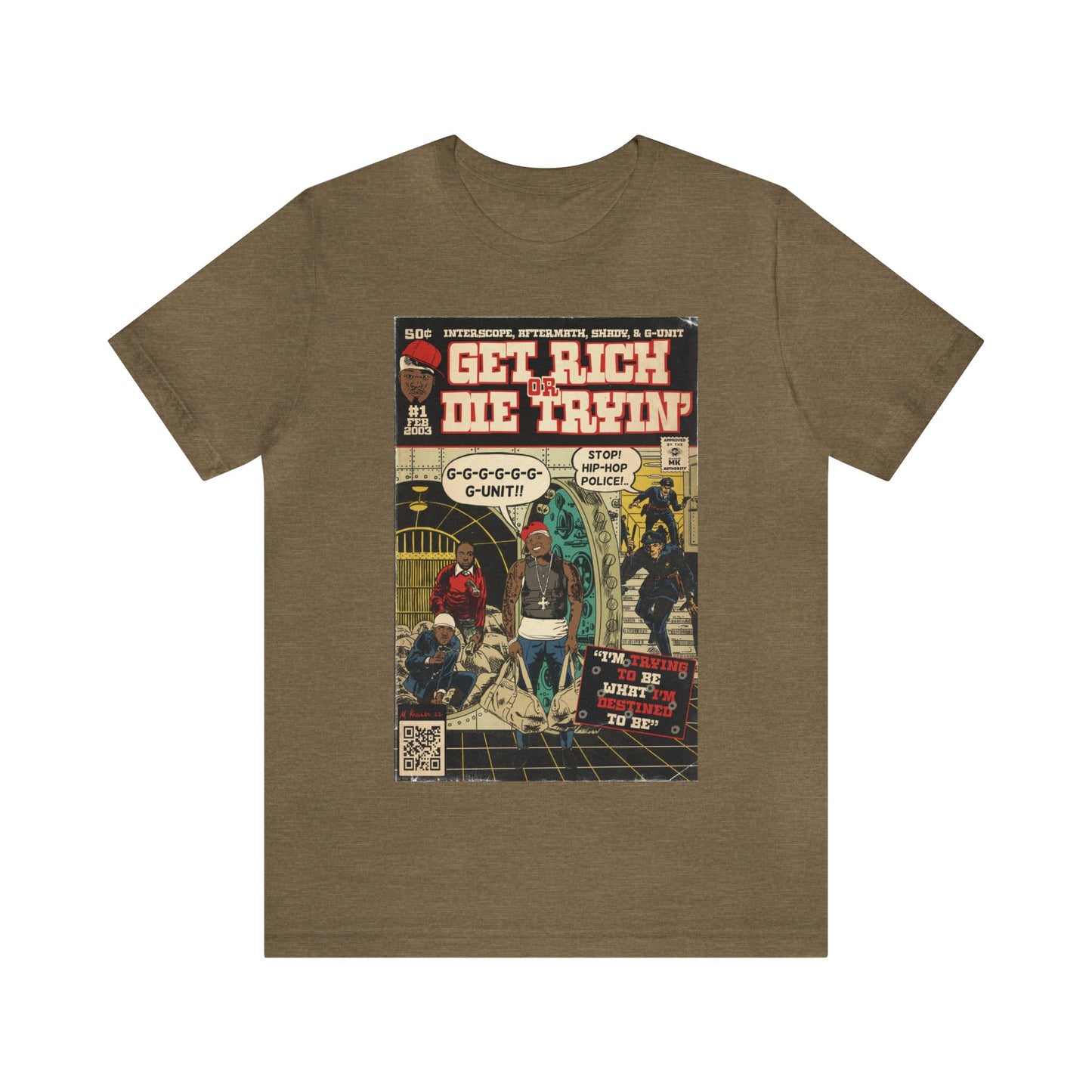 50 Cent - Get Rich Or Die Tryin - Comic Art - Unisex Jersey Short Sleeve Tee