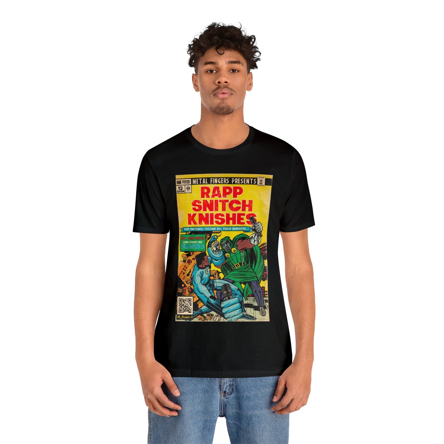 MF DOOM - Rap Snitch Knishes Comic Book Art - Unisex Jersey Short Sleeve Tee