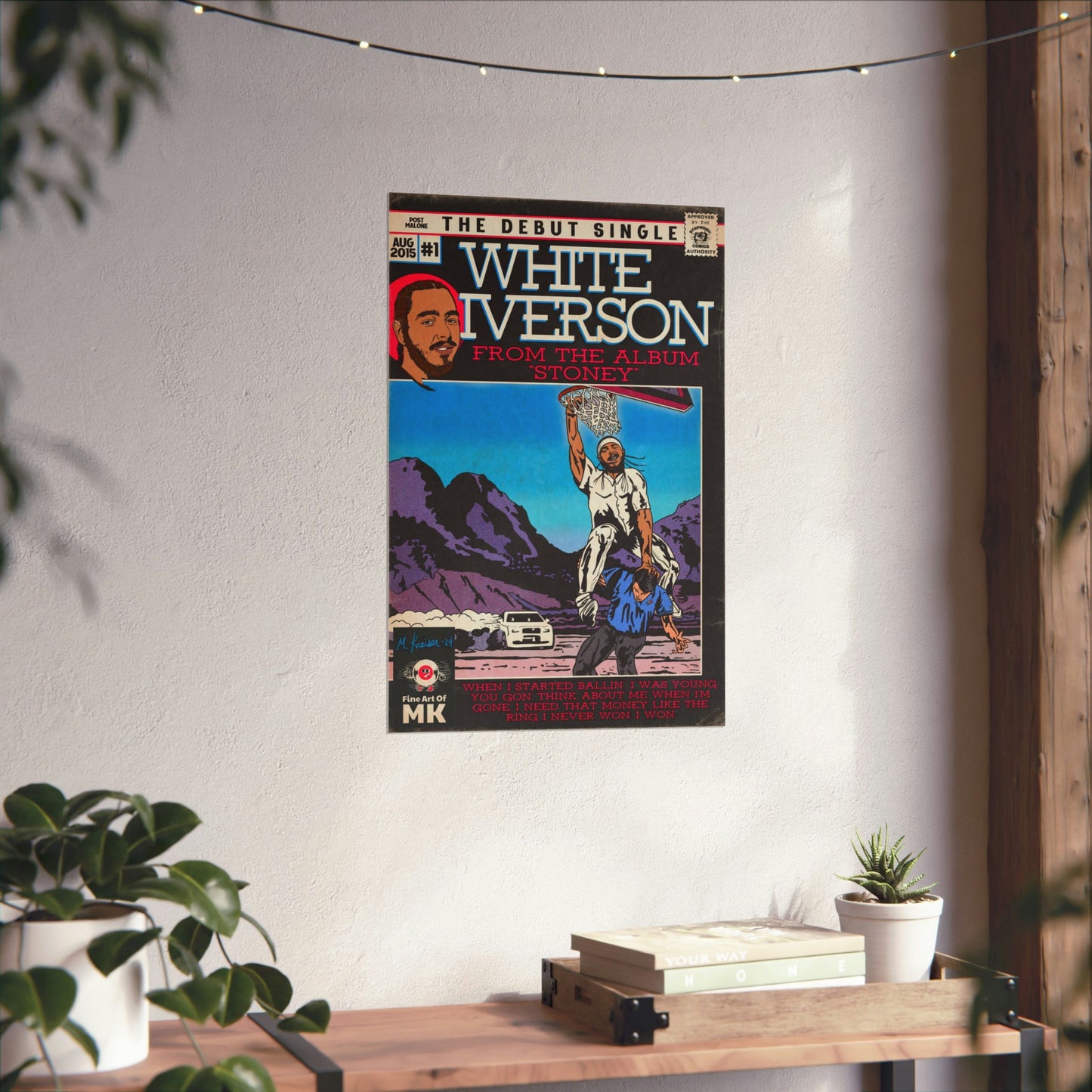 Post Malone - White Iverson -  Matte Vertical Posters