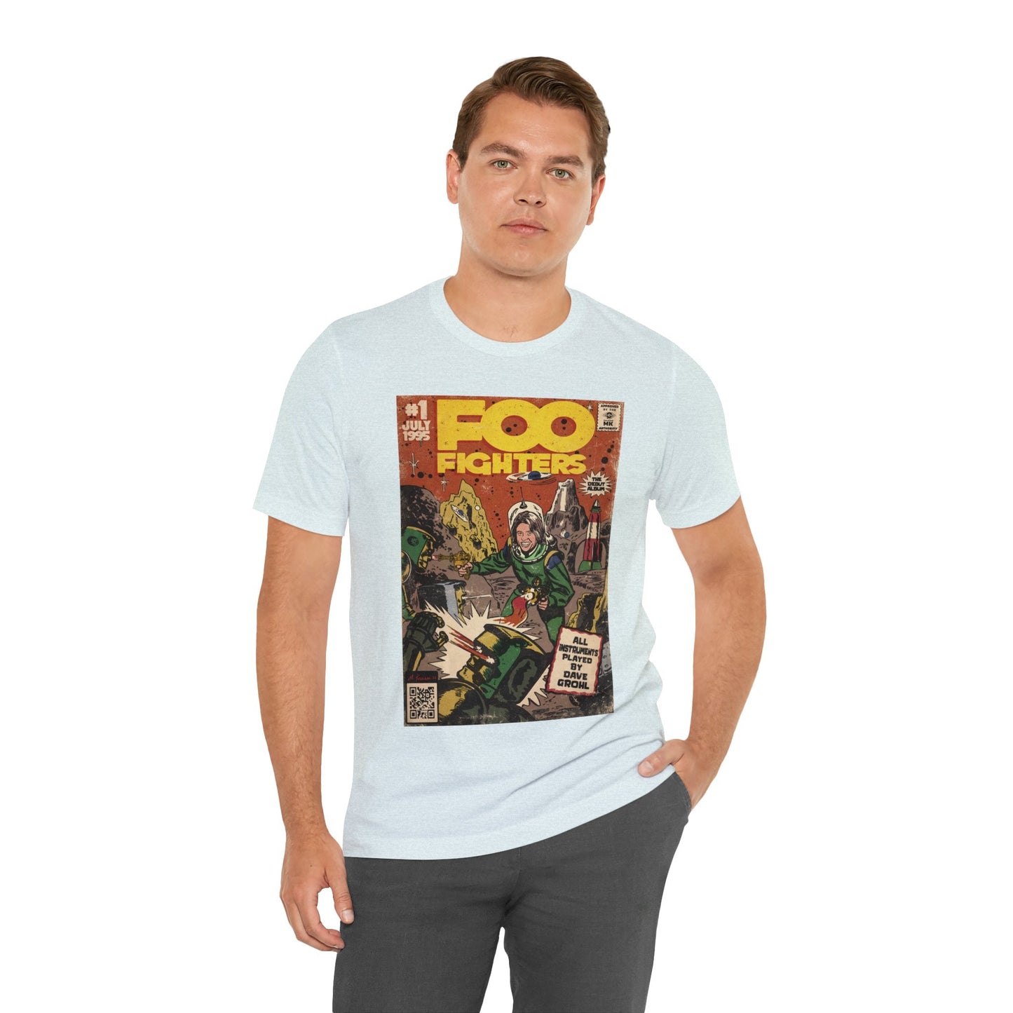 Foo Fighters- Self Titled Comic Book Art - Unisex Jersey Short Sleeve Tee