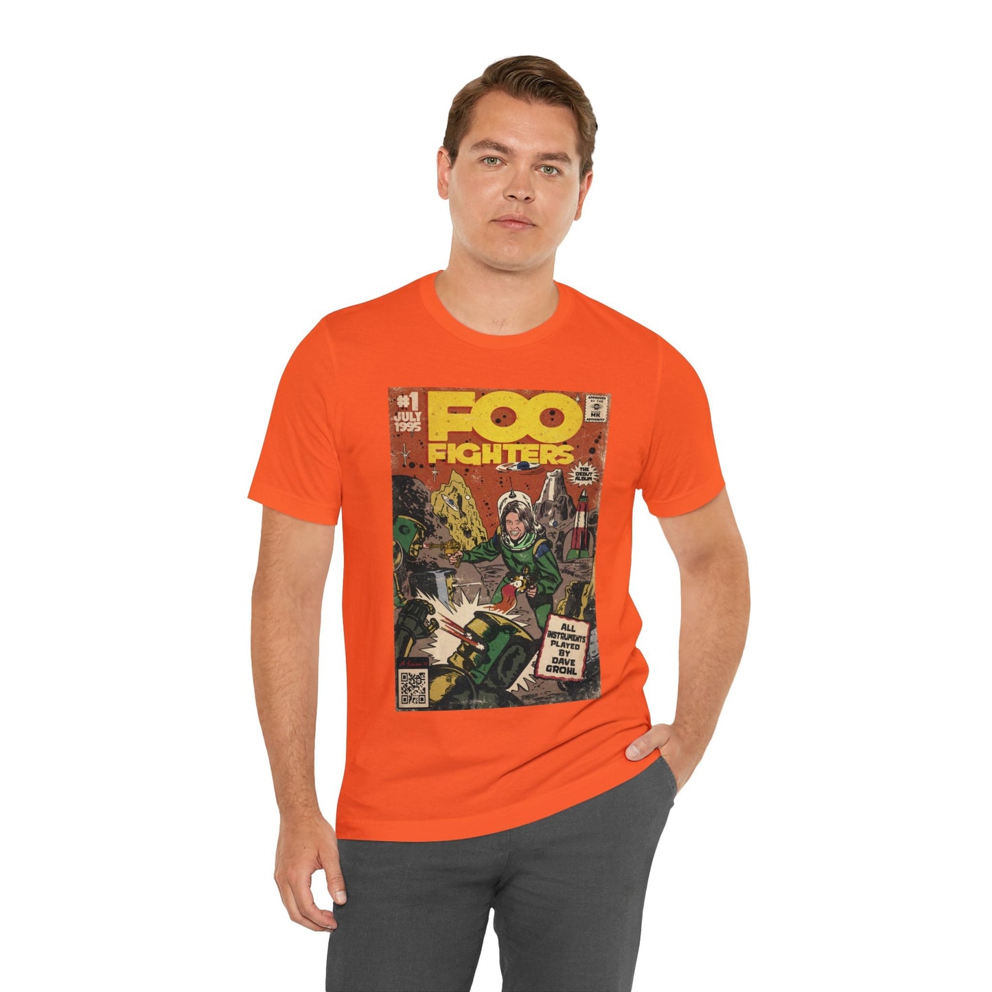 Foo Fighters- Self Titled Comic Book Art - Unisex Jersey Short Sleeve Tee