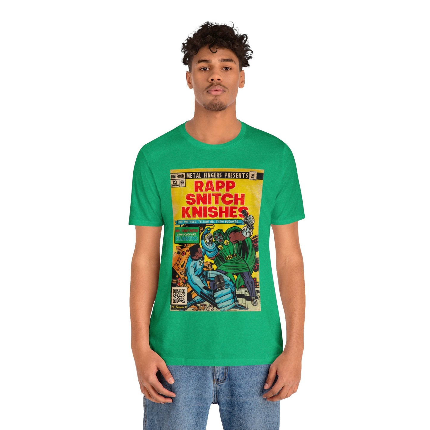 MF DOOM - Rap Snitch Knishes Comic Book Art - Unisex Jersey Short Sleeve Tee