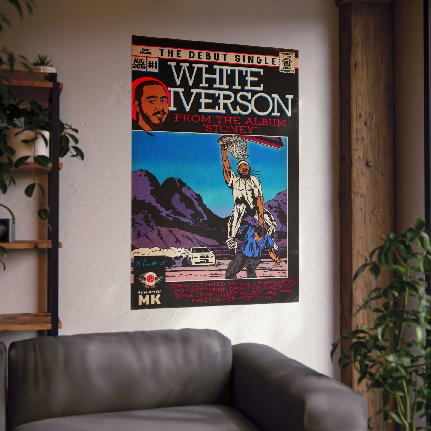 Post Malone - White Iverson -  Matte Vertical Posters