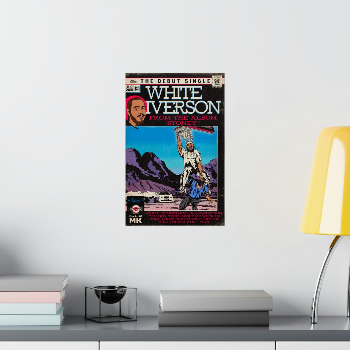 Post Malone - White Iverson -  Matte Vertical Posters