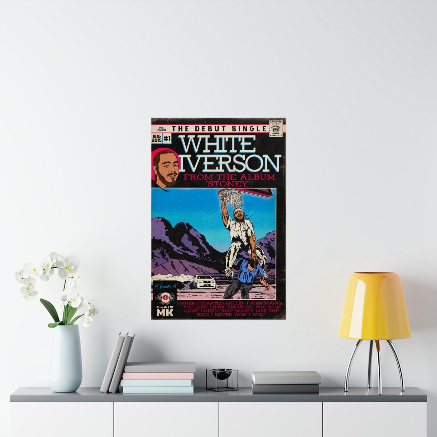 Post Malone - White Iverson -  Matte Vertical Posters