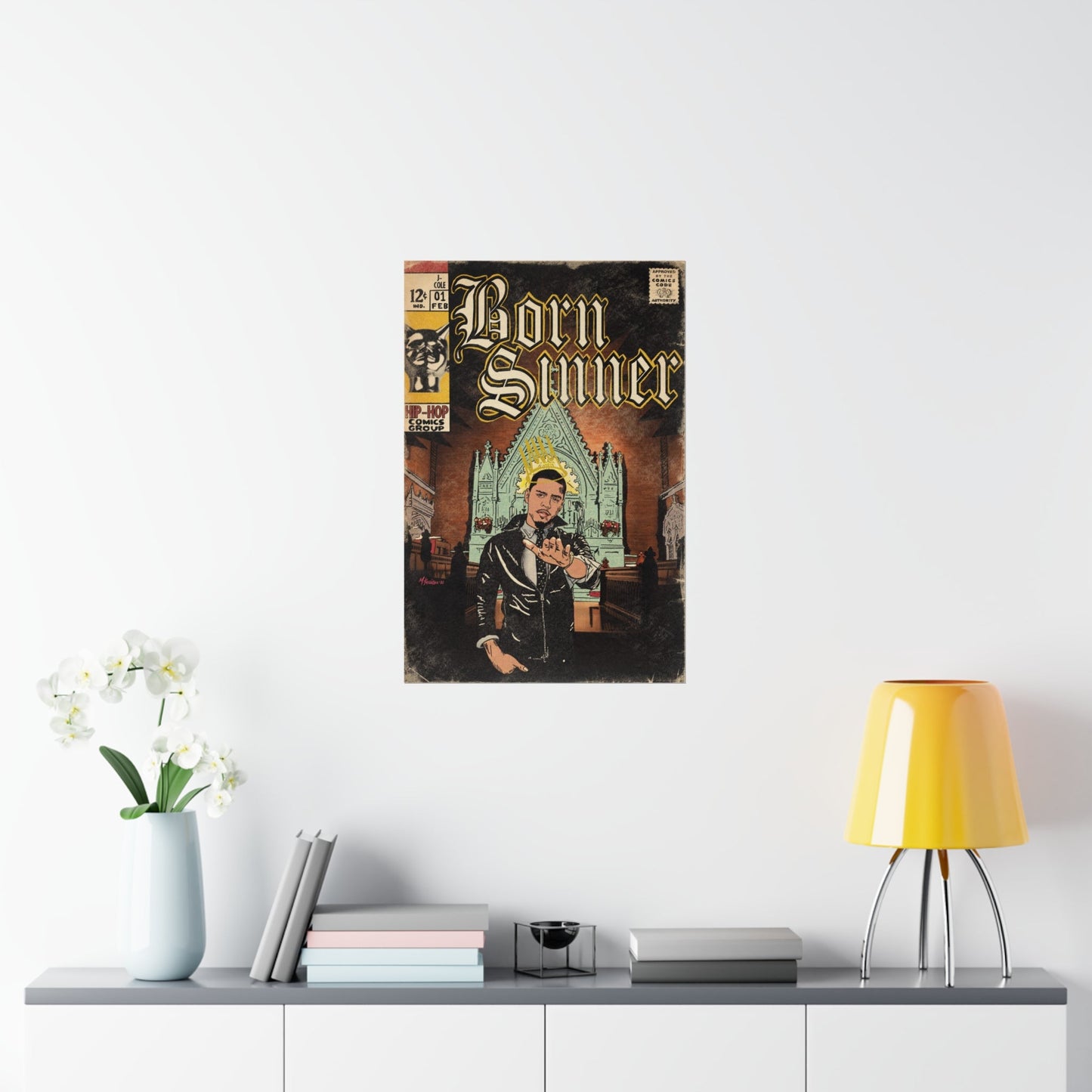 J. Cole - Born Sinner - Vertical Matte Poster