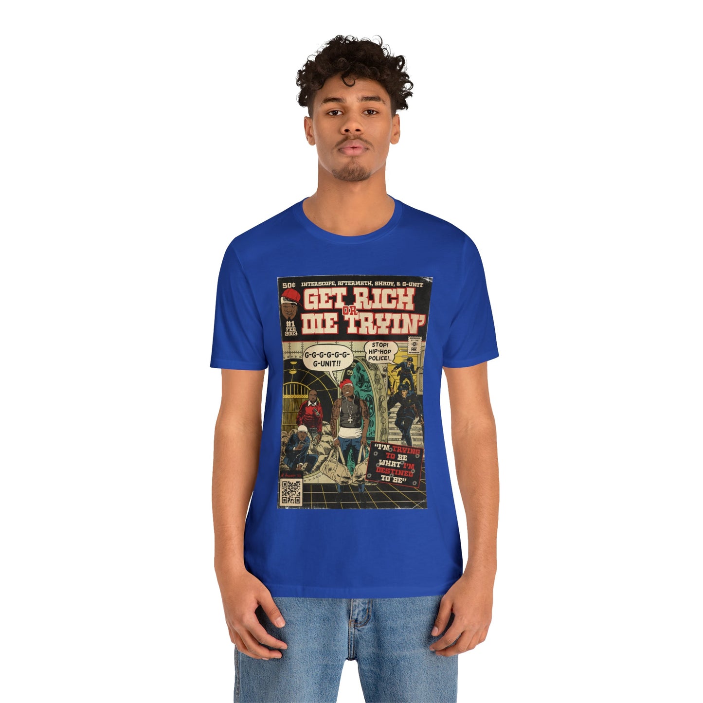 50 Cent - Get Rich Or Die Tryin - Comic Art - Unisex Jersey Short Sleeve Tee