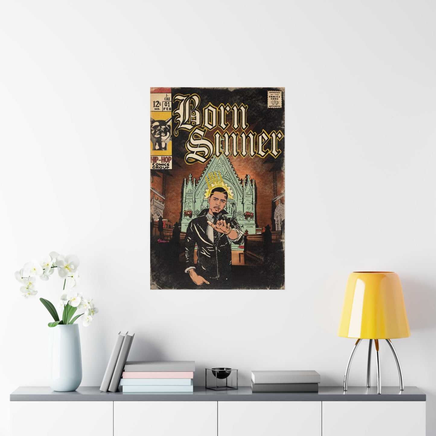 J. Cole - Born Sinner - Vertical Matte Poster