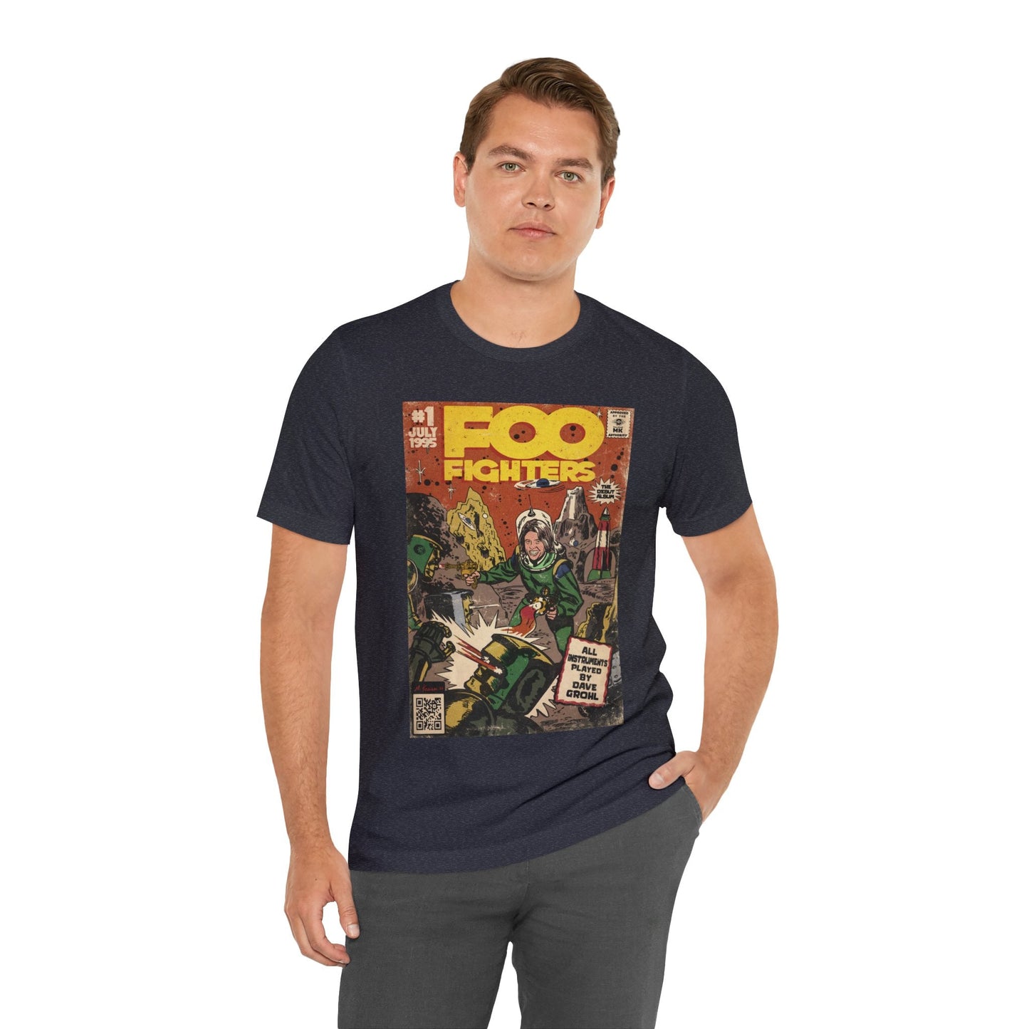 Foo Fighters- Self Titled Comic Book Art - Unisex Jersey Short Sleeve Tee