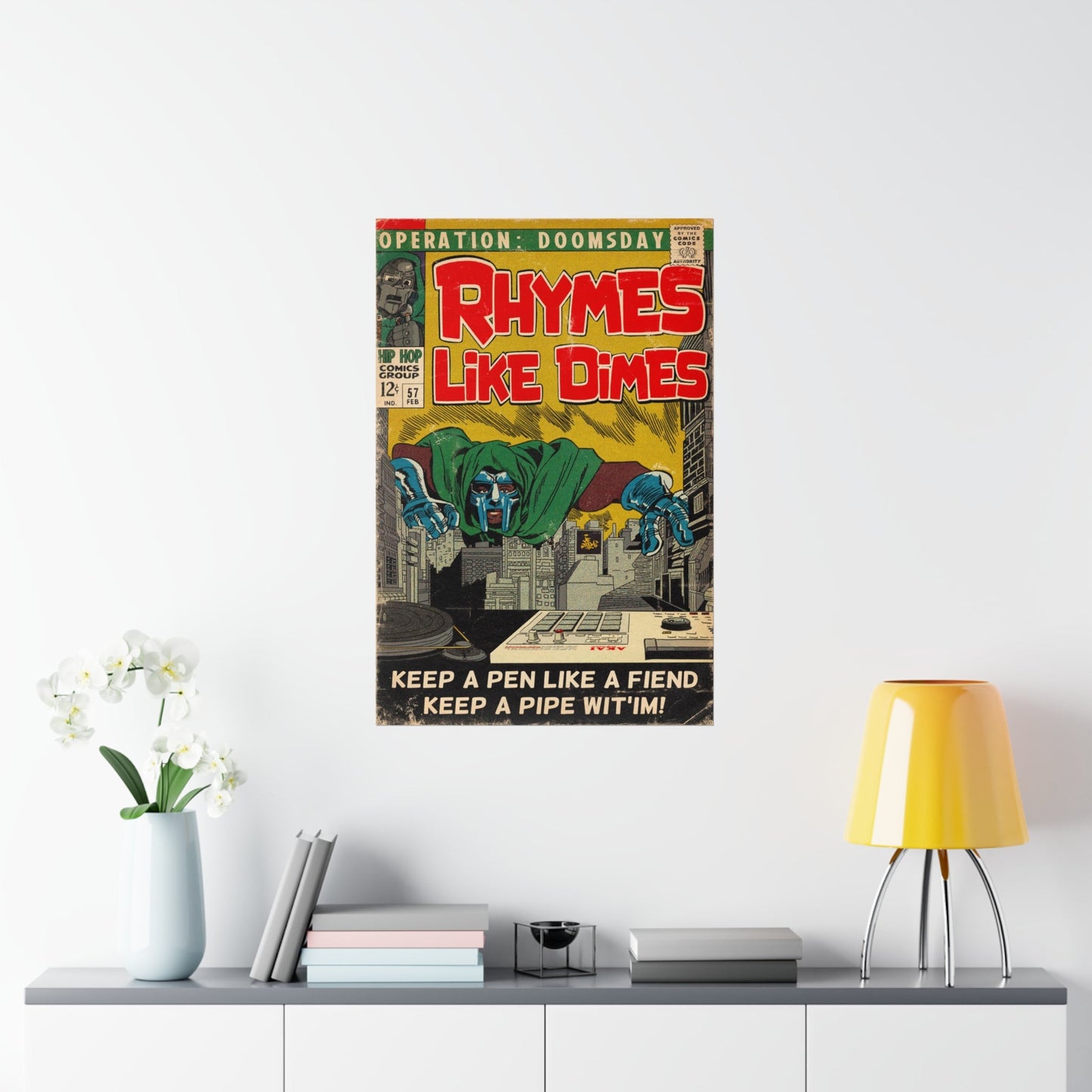 MF DOOM - Rhymes Like Dimes - Vertical Matte Poster