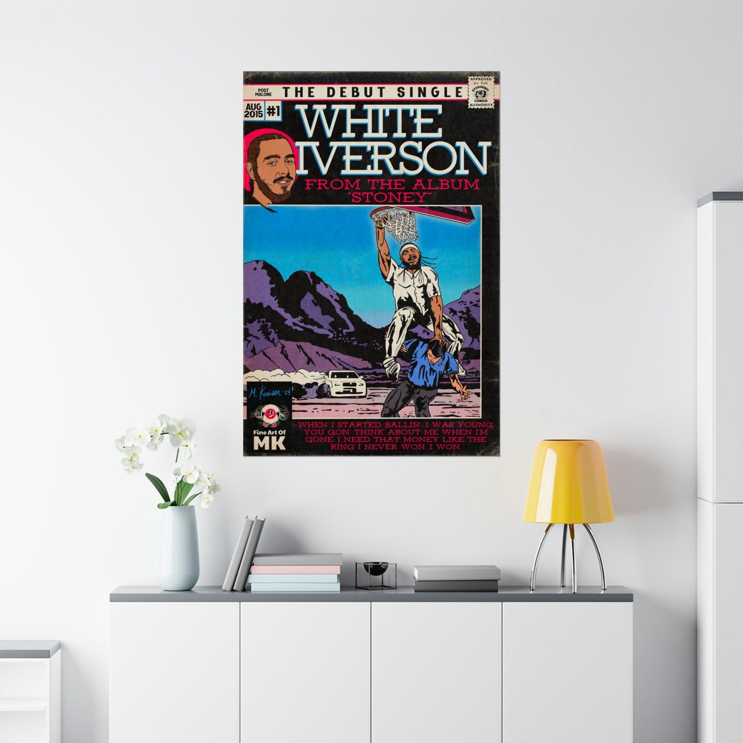 Post Malone - White Iverson -  Matte Vertical Posters