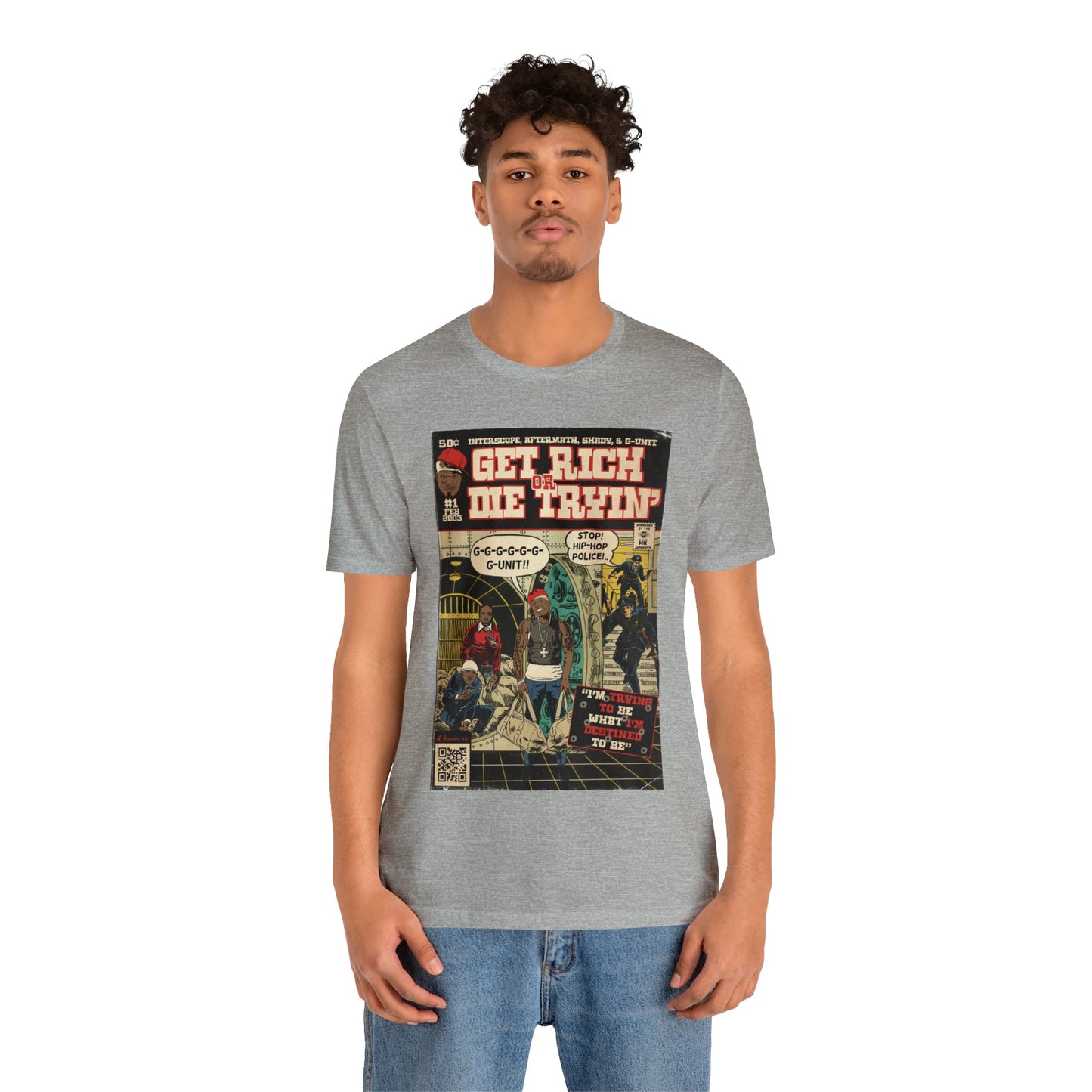 50 Cent - Get Rich Or Die Tryin - Comic Art - Unisex Jersey Short Sleeve Tee