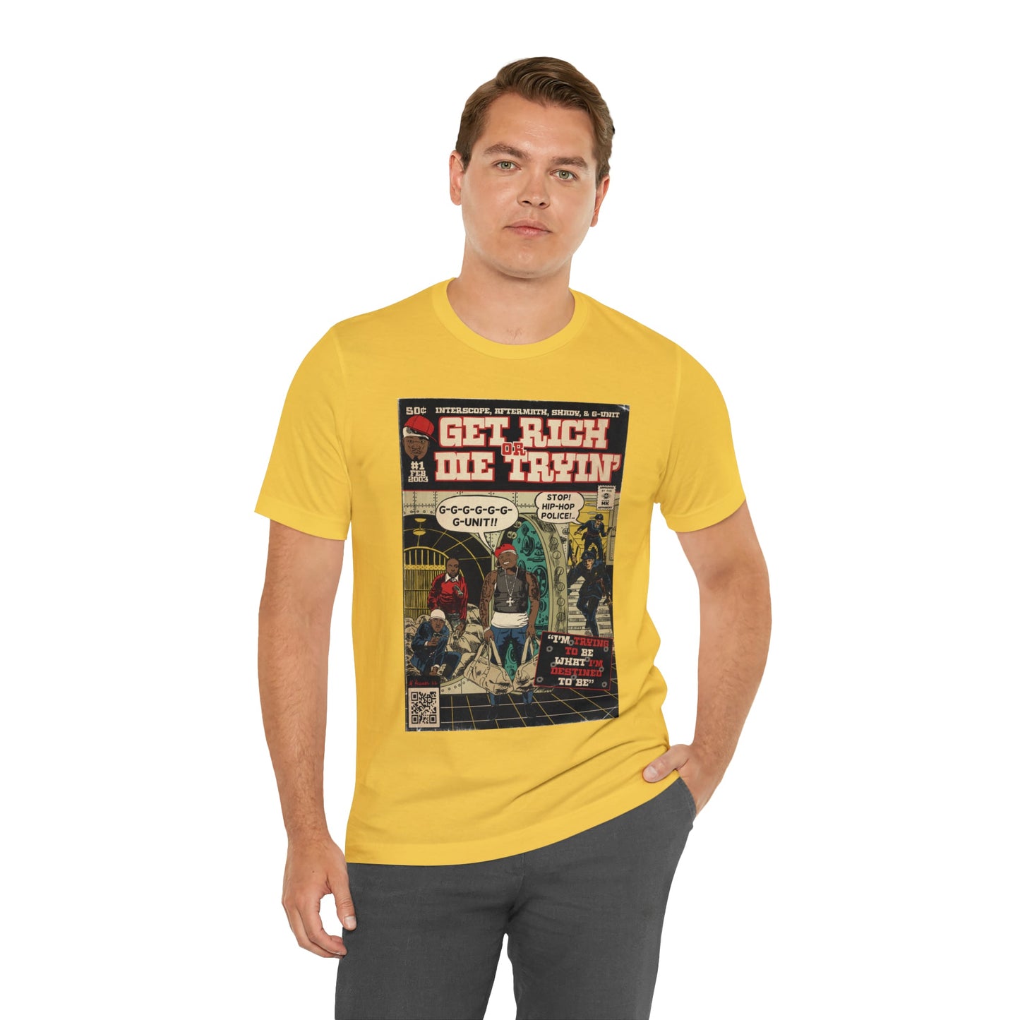 50 Cent - Get Rich Or Die Tryin - Comic Art - Unisex Jersey Short Sleeve Tee