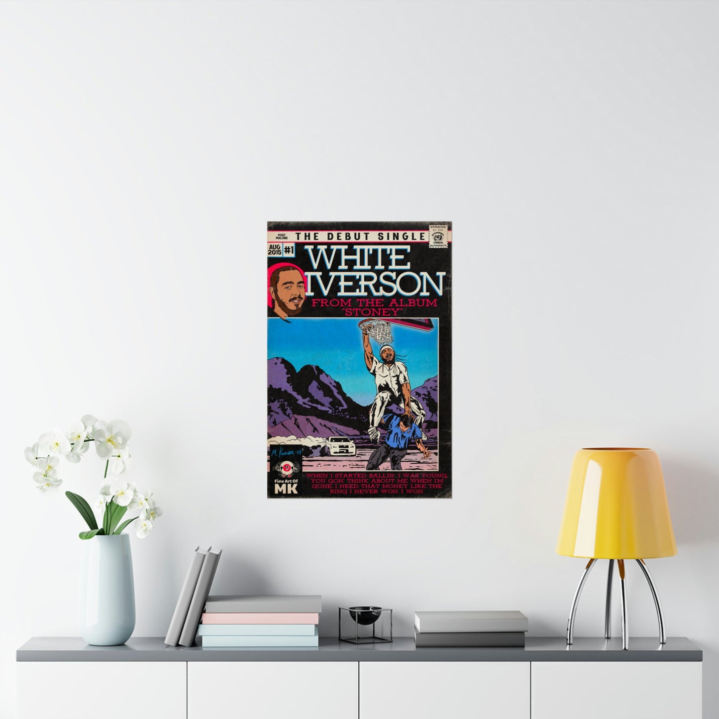 Post Malone - White Iverson -  Matte Vertical Posters