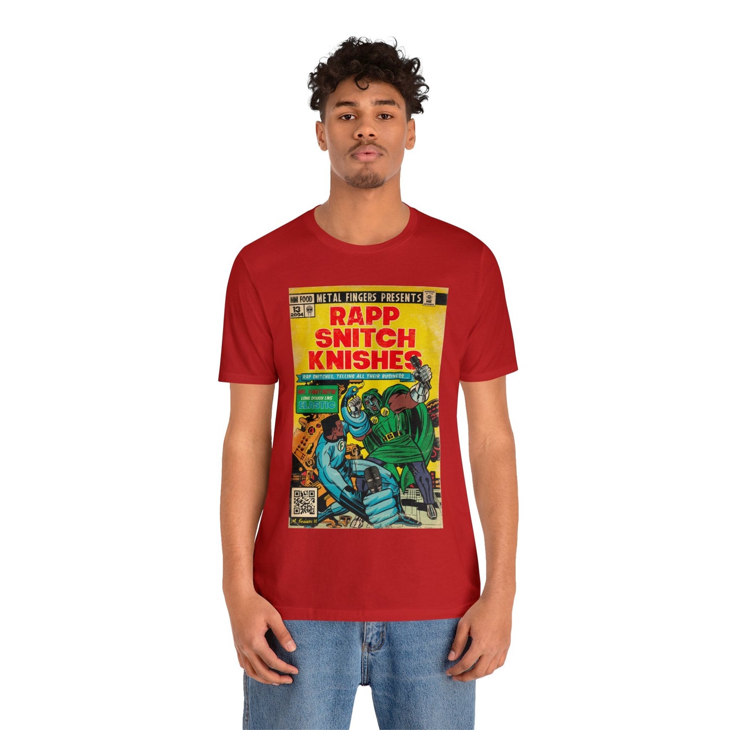 MF DOOM - Rap Snitch Knishes Comic Book Art - Unisex Jersey Short Sleeve Tee