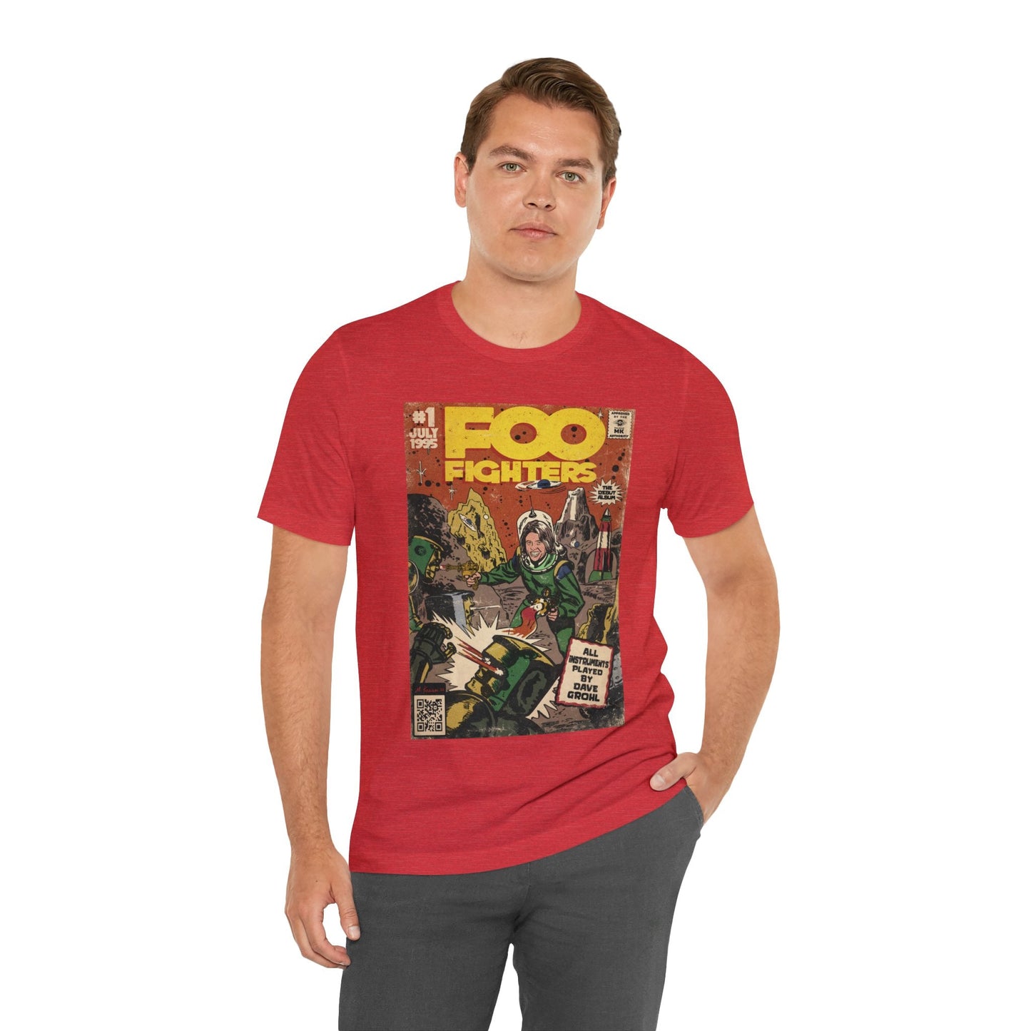 Foo Fighters- Self Titled Comic Book Art - Unisex Jersey Short Sleeve Tee