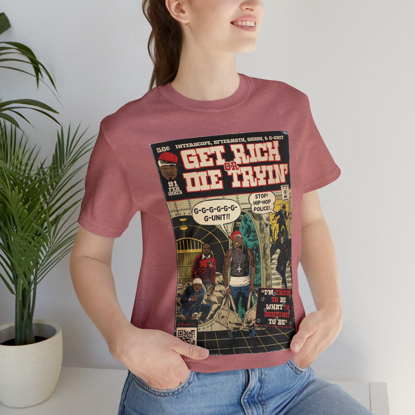 50 Cent - Get Rich Or Die Tryin - Comic Art - Unisex Jersey Short Sleeve Tee