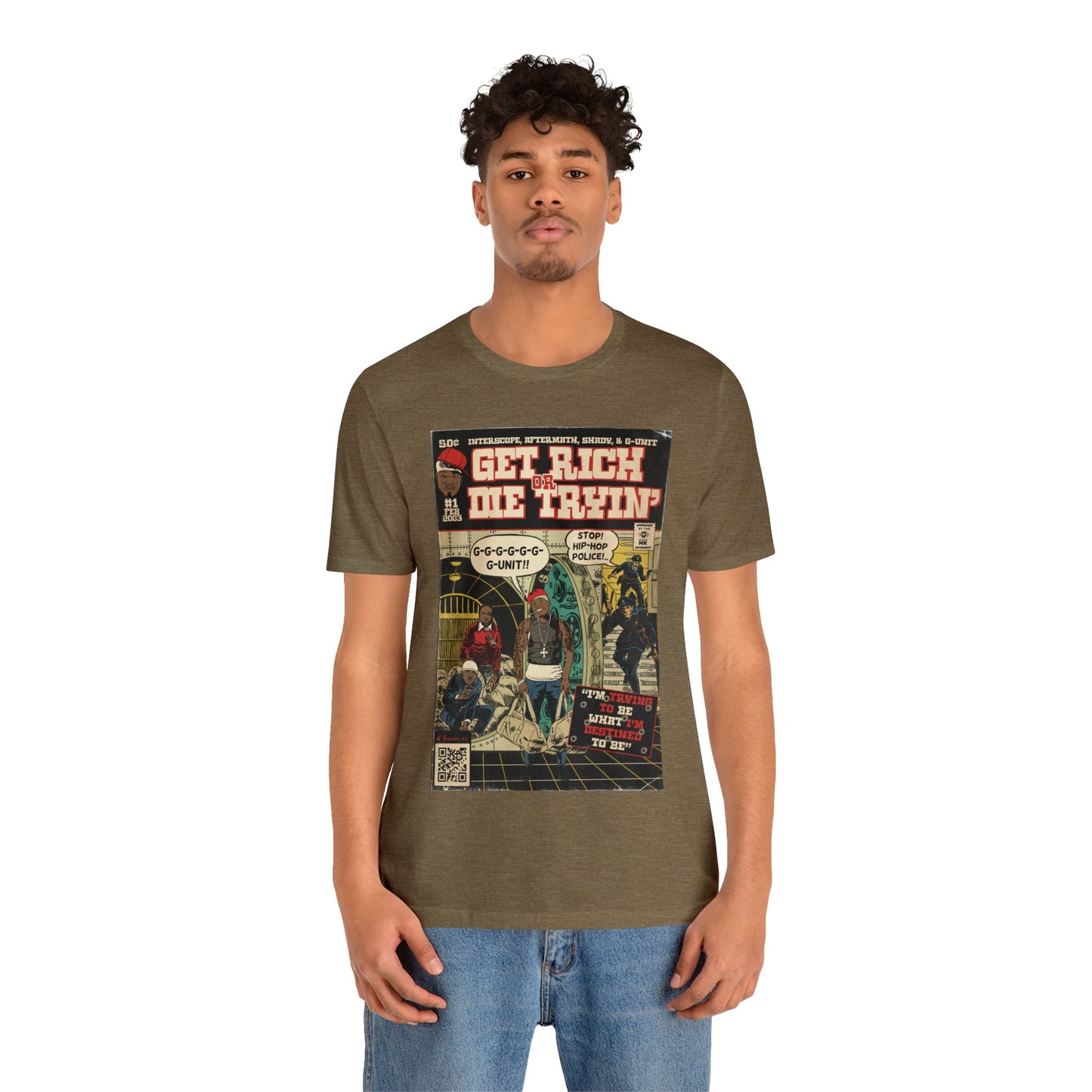 50 Cent - Get Rich Or Die Tryin - Comic Art - Unisex Jersey Short Sleeve Tee