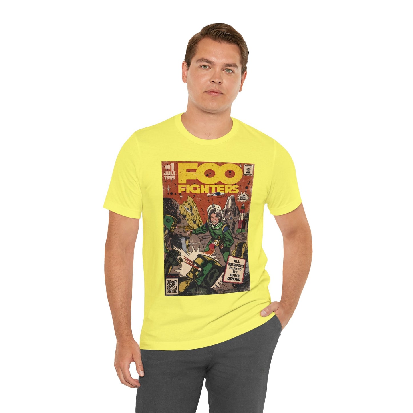 Foo Fighters- Self Titled Comic Book Art - Unisex Jersey Short Sleeve Tee