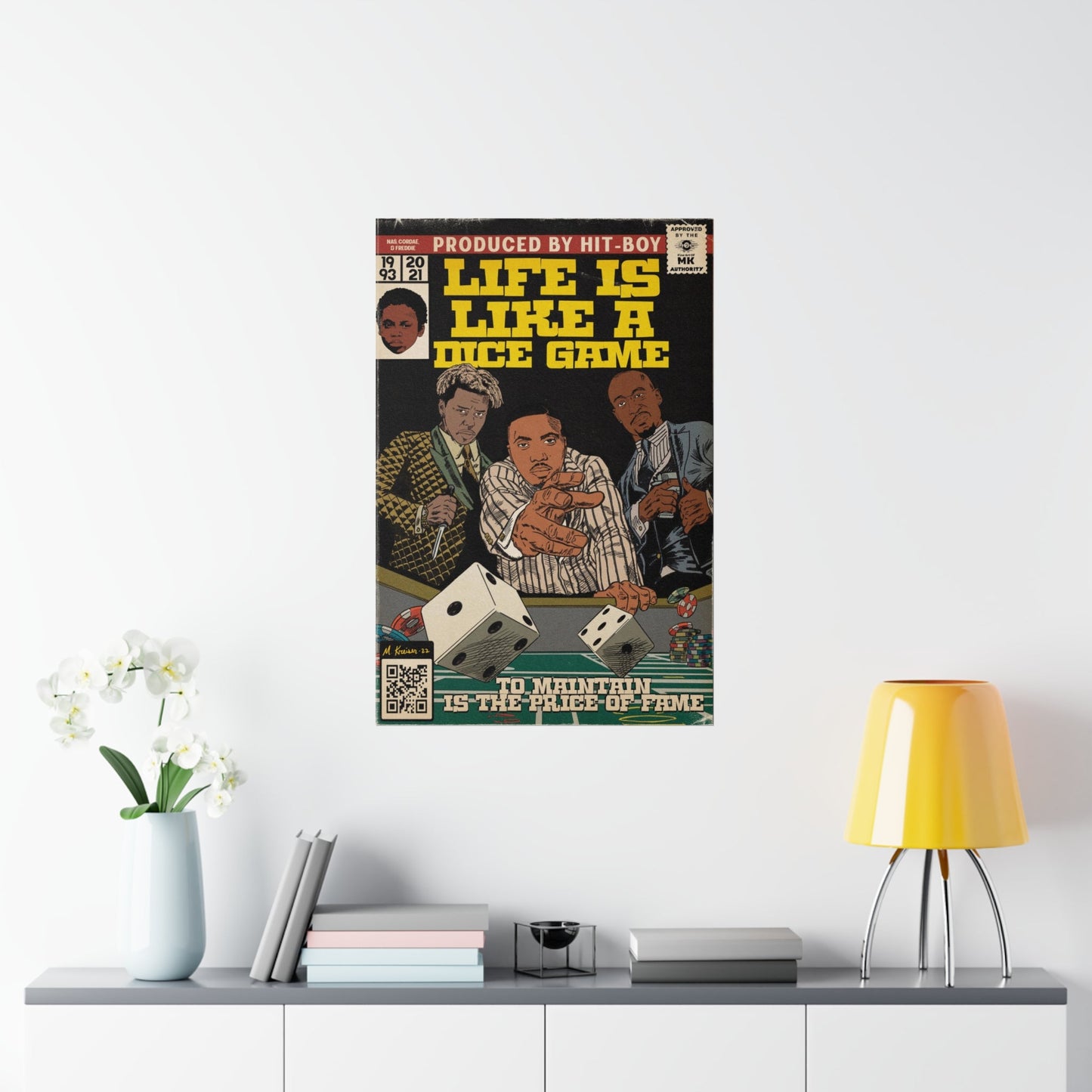 Nas - Life Is Like A Dice Game - Cordae & Freddie Gibbs - Vertical Matte Poster