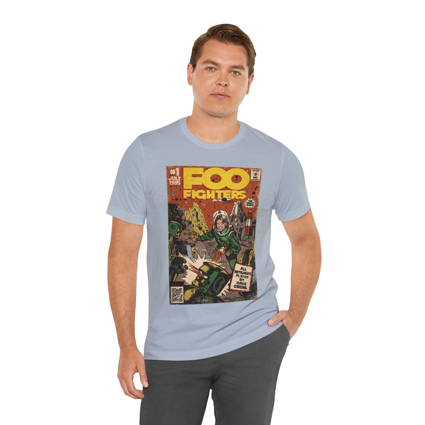 Foo Fighters- Self Titled Comic Book Art - Unisex Jersey Short Sleeve Tee