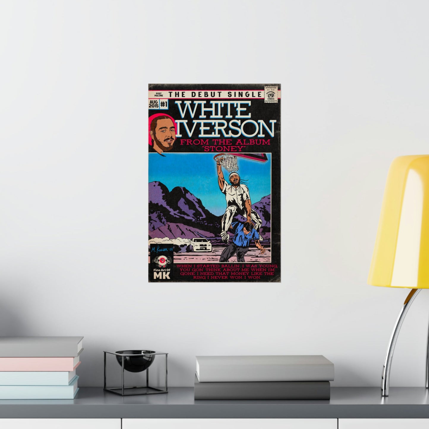 Post Malone - White Iverson -  Matte Vertical Posters