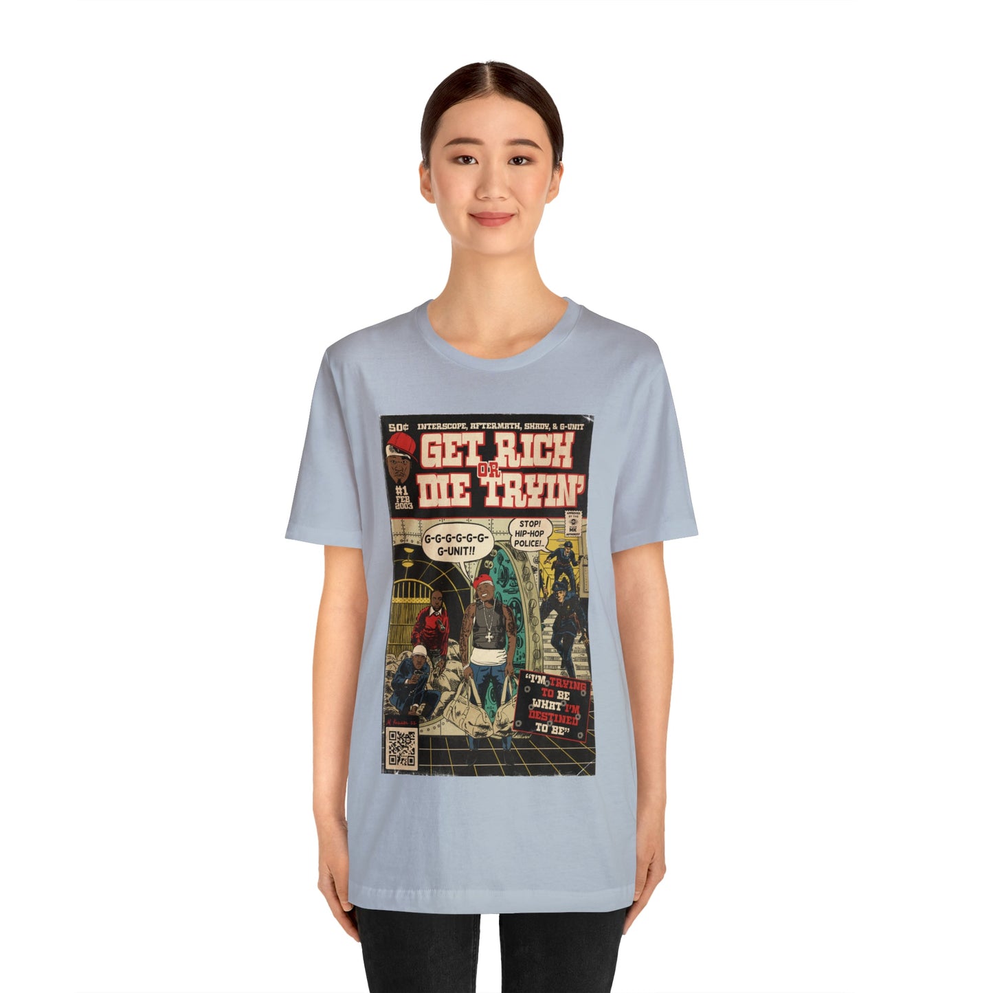 50 Cent - Get Rich Or Die Tryin - Comic Art - Unisex Jersey Short Sleeve Tee