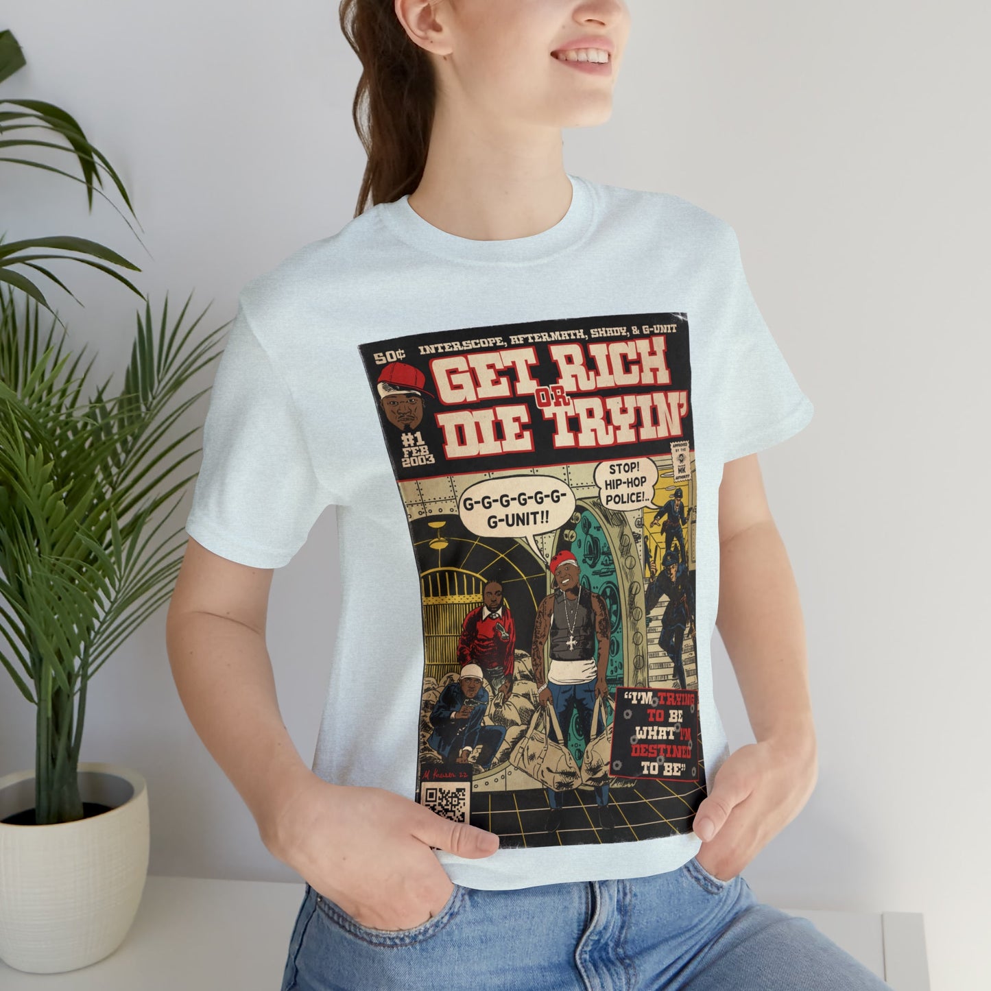 50 Cent - Get Rich Or Die Tryin - Comic Art - Unisex Jersey Short Sleeve Tee