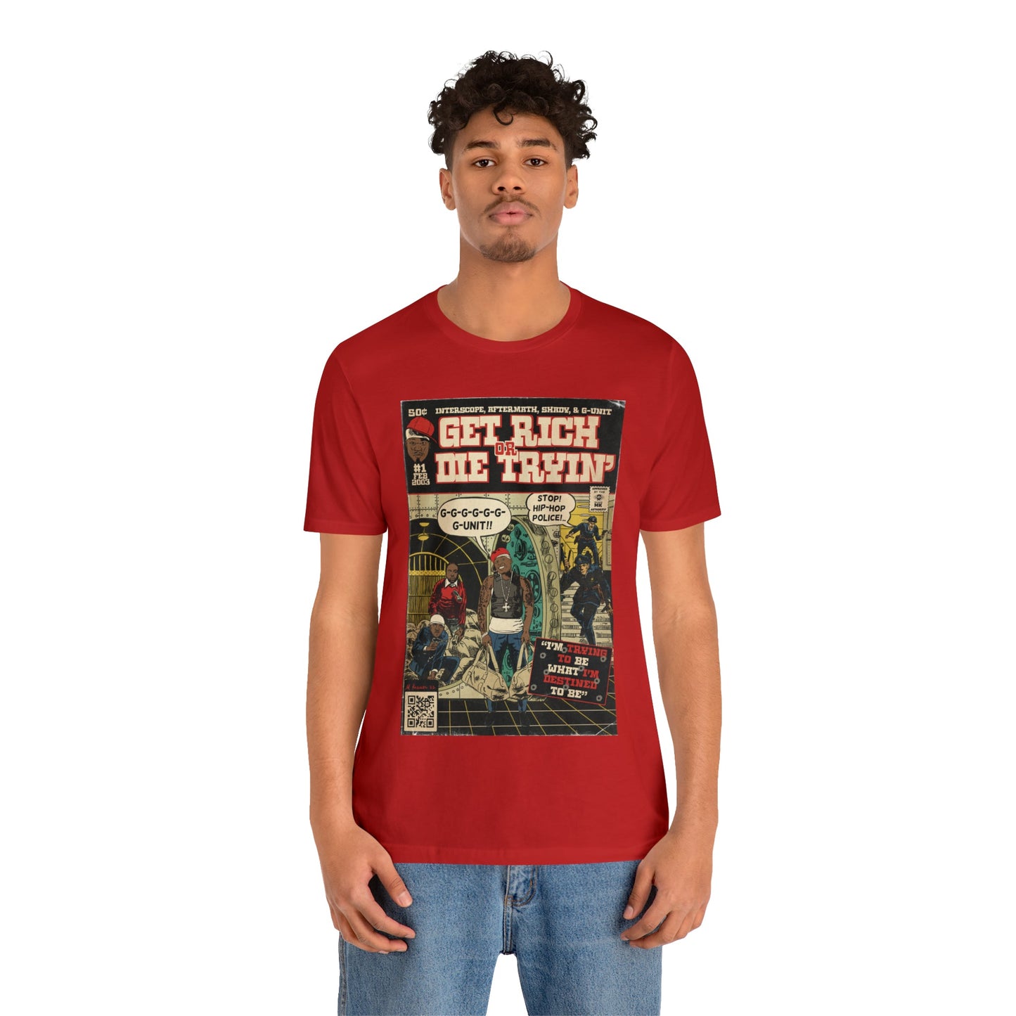 50 Cent - Get Rich Or Die Tryin - Comic Art - Unisex Jersey Short Sleeve Tee