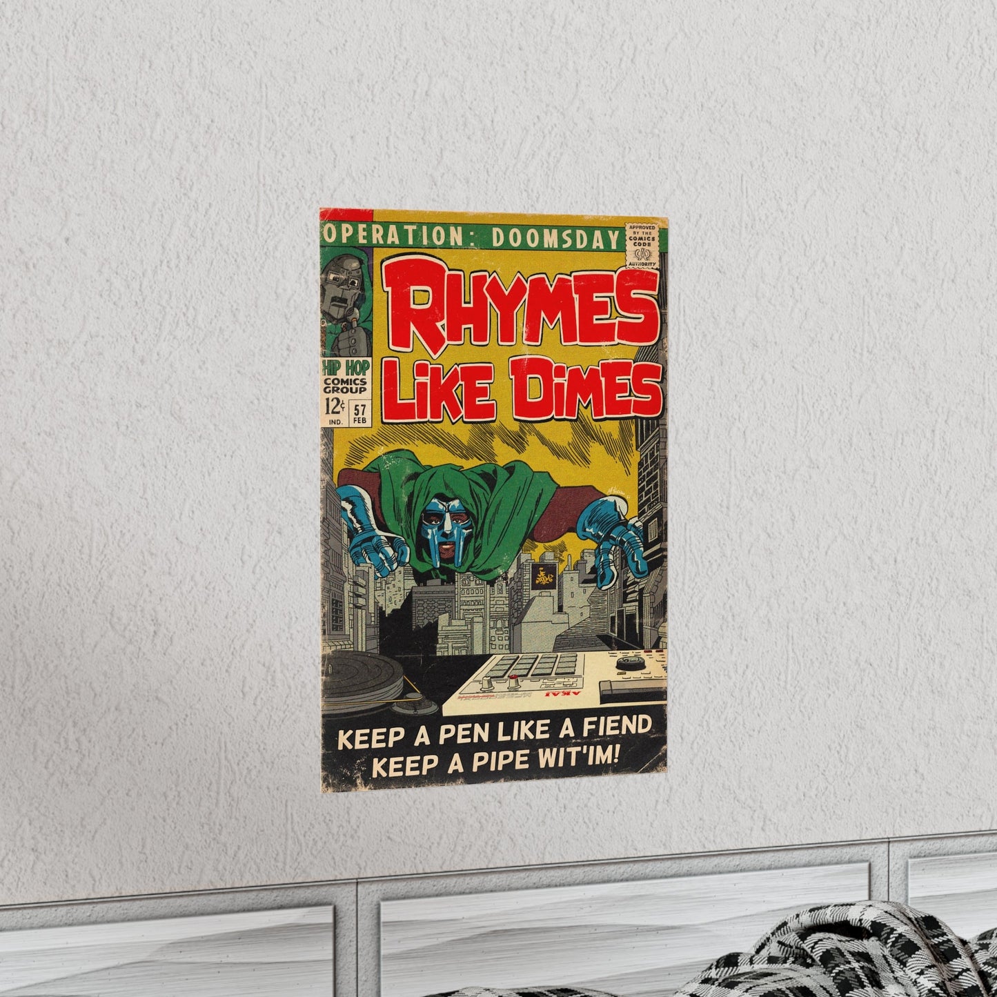 MF DOOM - Rhymes Like Dimes - Vertical Matte Poster