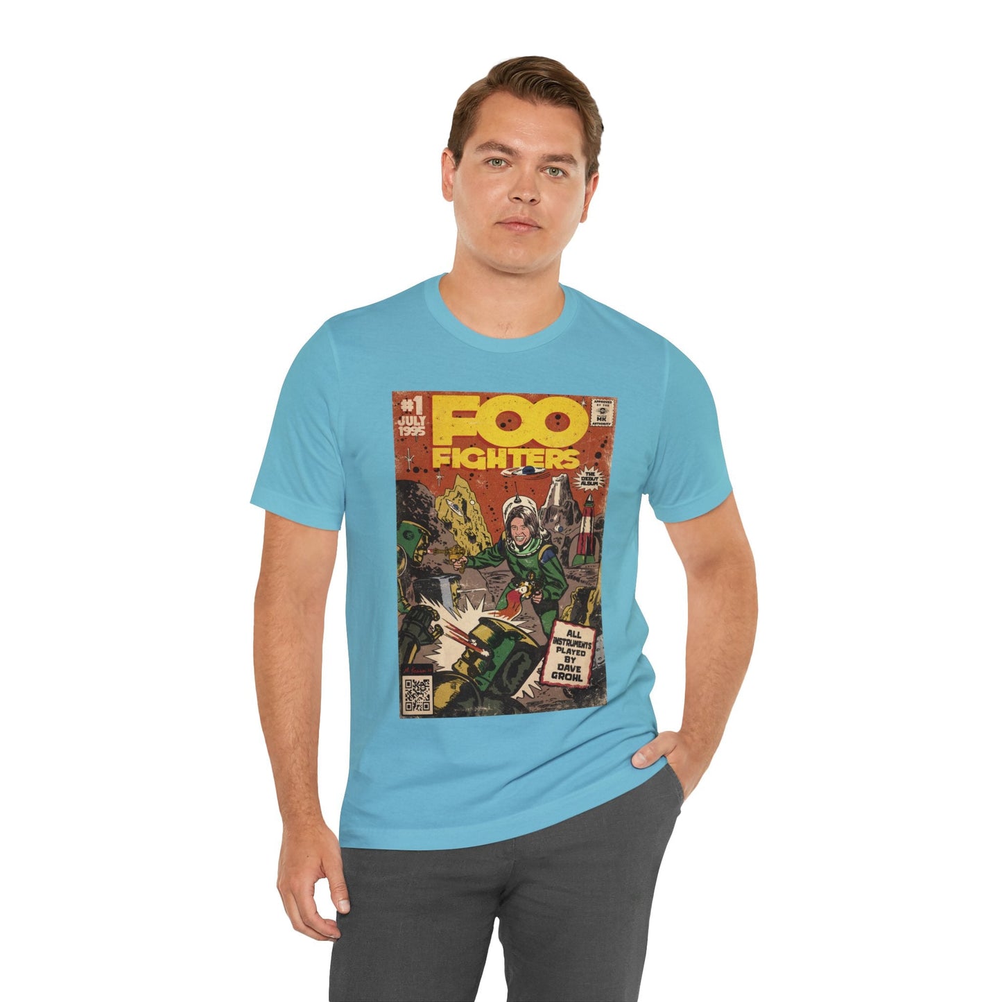 Foo Fighters- Self Titled Comic Book Art - Unisex Jersey Short Sleeve Tee