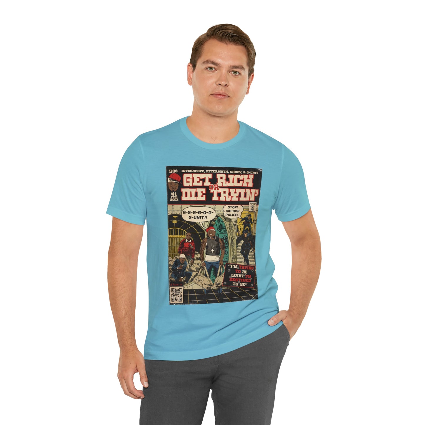 50 Cent - Get Rich Or Die Tryin - Comic Art - Unisex Jersey Short Sleeve Tee