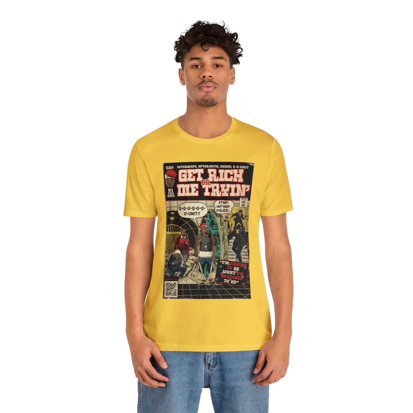 50 Cent - Get Rich Or Die Tryin - Comic Art - Unisex Jersey Short Sleeve Tee