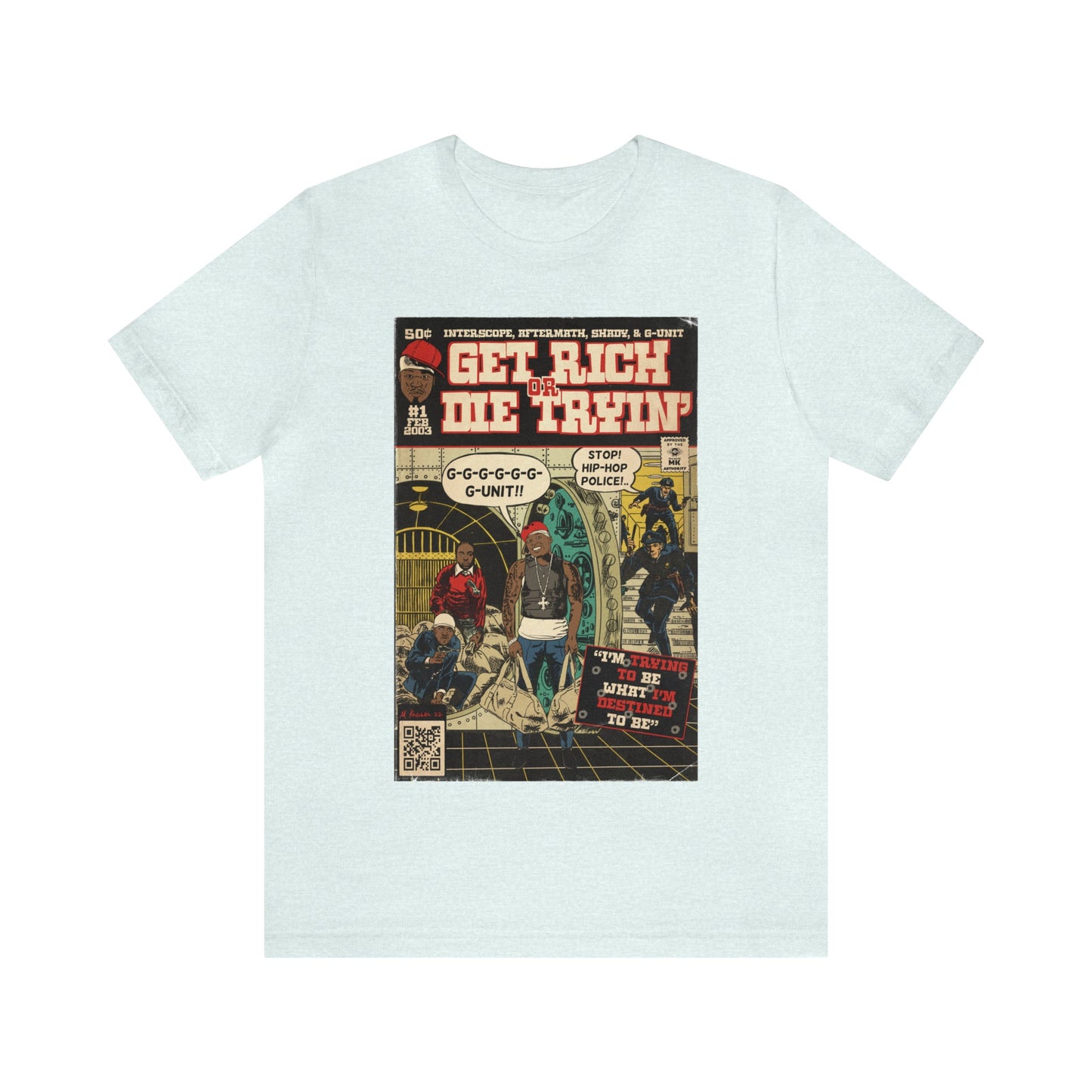 50 Cent - Get Rich Or Die Tryin - Comic Art - Unisex Jersey Short Sleeve Tee