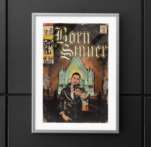 J. Cole - Born Sinner - Vertical Matte Poster