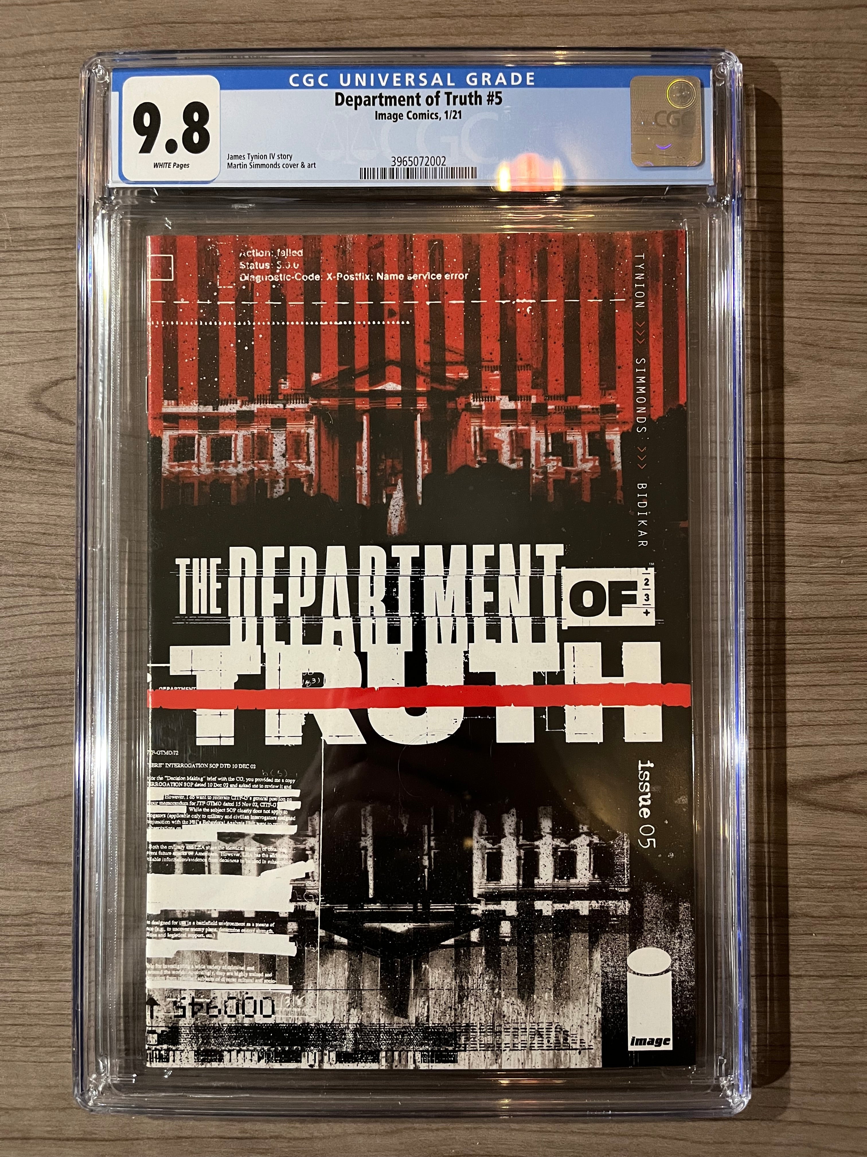 Department of Truth graded 9.8 comic lot authentic Bonus