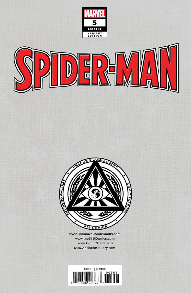 SPIDER-MAN #5 UNKNOWN COMICS DELL'OTTO EXCLUSIVE VIRGIN VAR (02/15/2023)