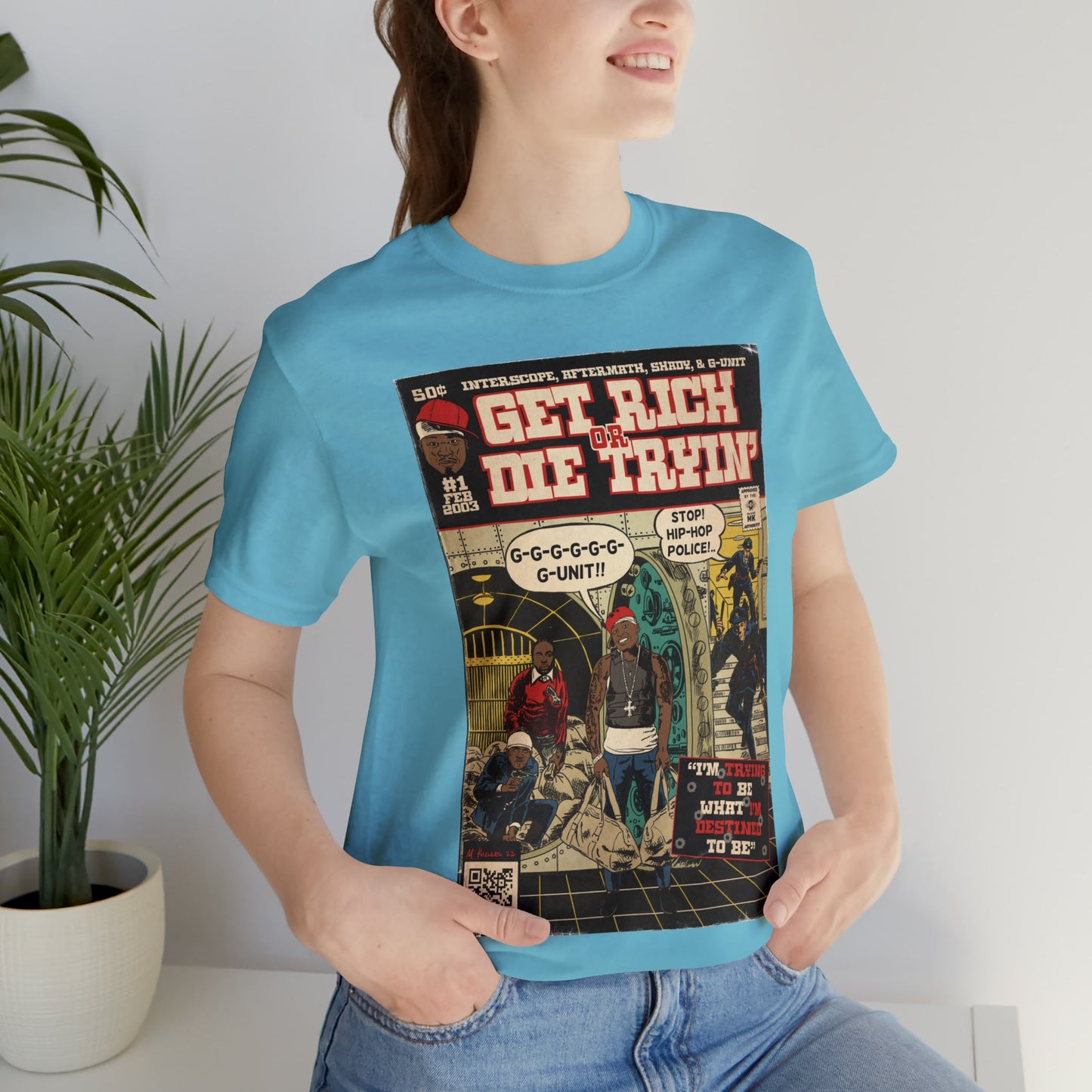 50 Cent - Get Rich Or Die Tryin - Comic Art - Unisex Jersey Short Sleeve Tee