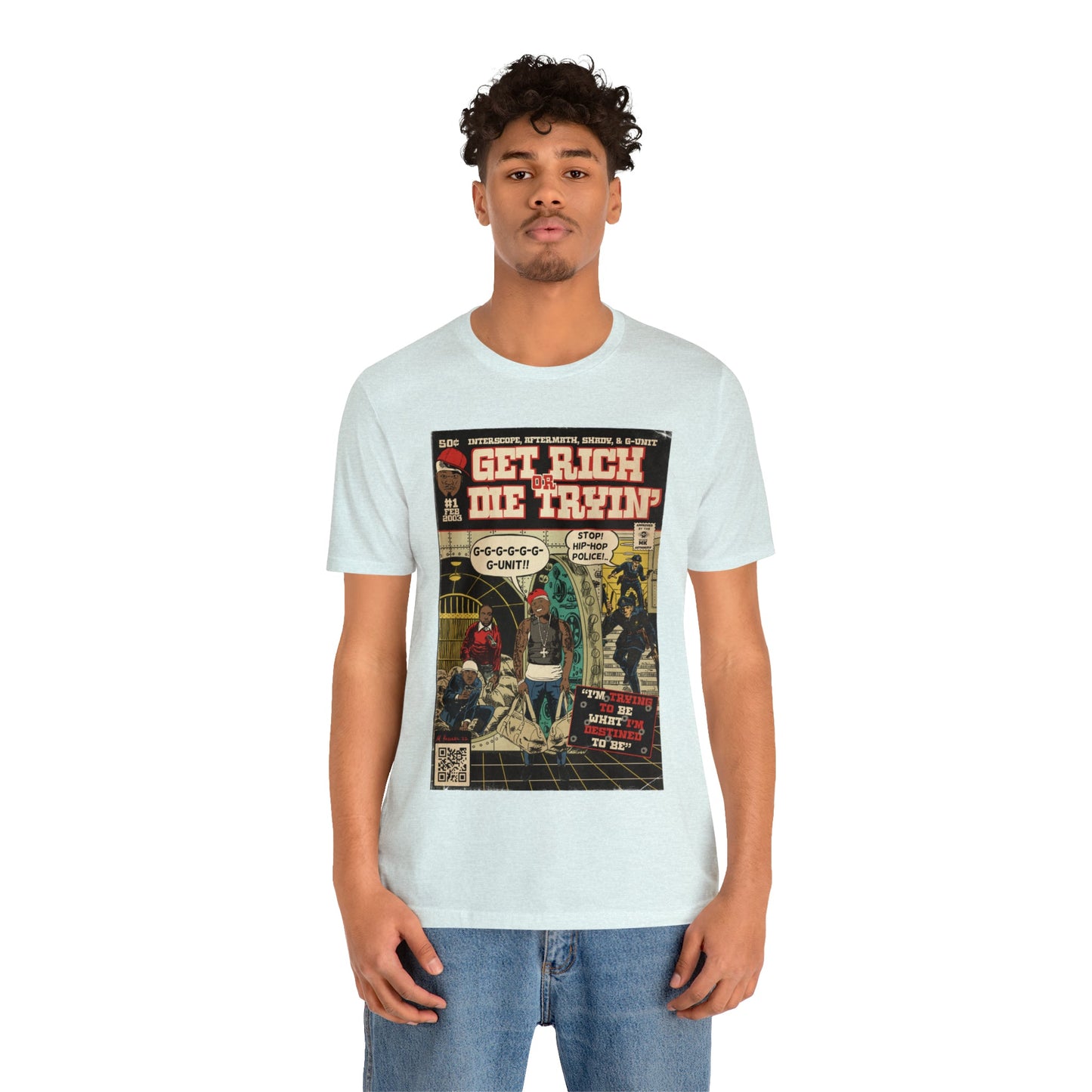 50 Cent - Get Rich Or Die Tryin - Comic Art - Unisex Jersey Short Sleeve Tee