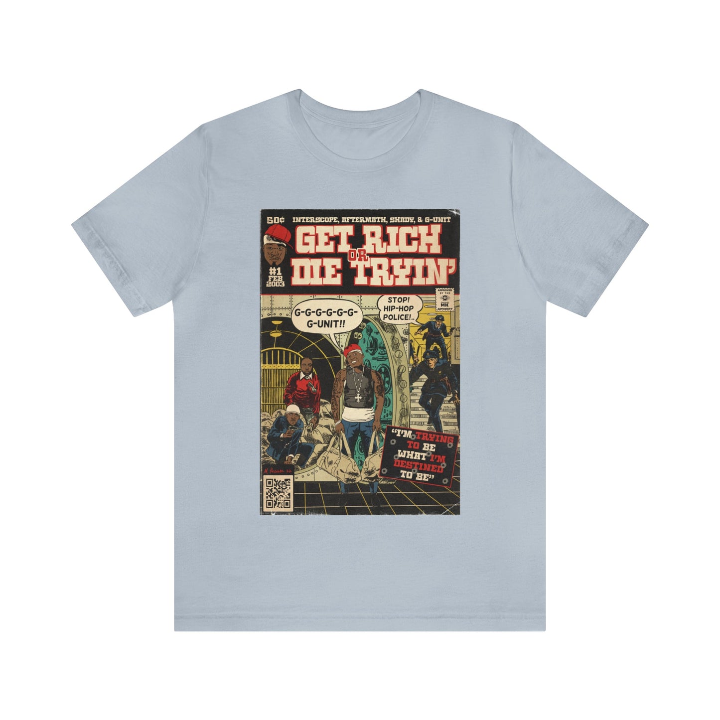 50 Cent - Get Rich Or Die Tryin - Comic Art - Unisex Jersey Short Sleeve Tee