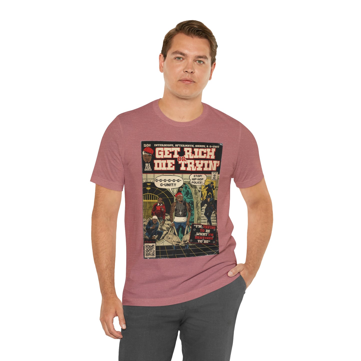 50 Cent - Get Rich Or Die Tryin - Comic Art - Unisex Jersey Short Sleeve Tee