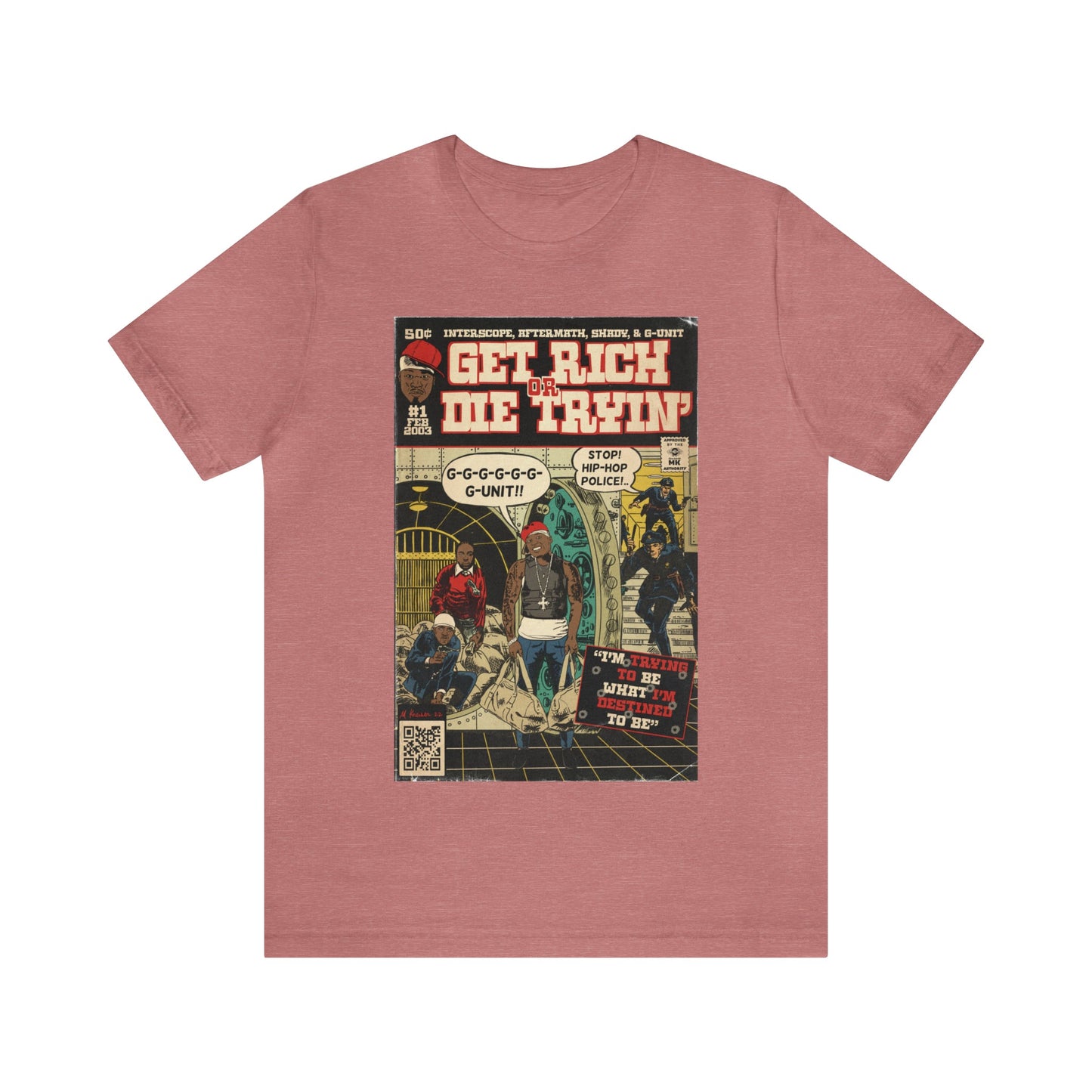 50 Cent - Get Rich Or Die Tryin - Comic Art - Unisex Jersey Short Sleeve Tee