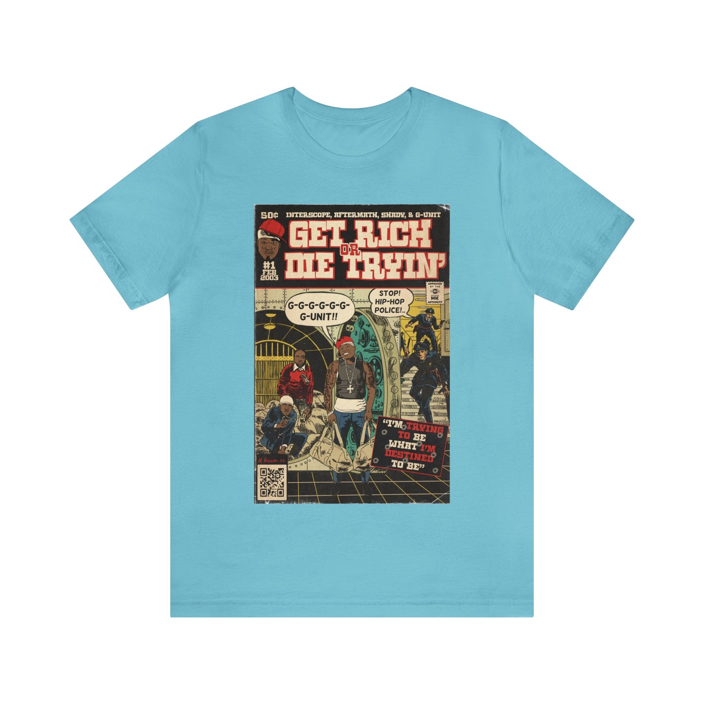 50 Cent - Get Rich Or Die Tryin - Comic Art - Unisex Jersey Short Sleeve Tee