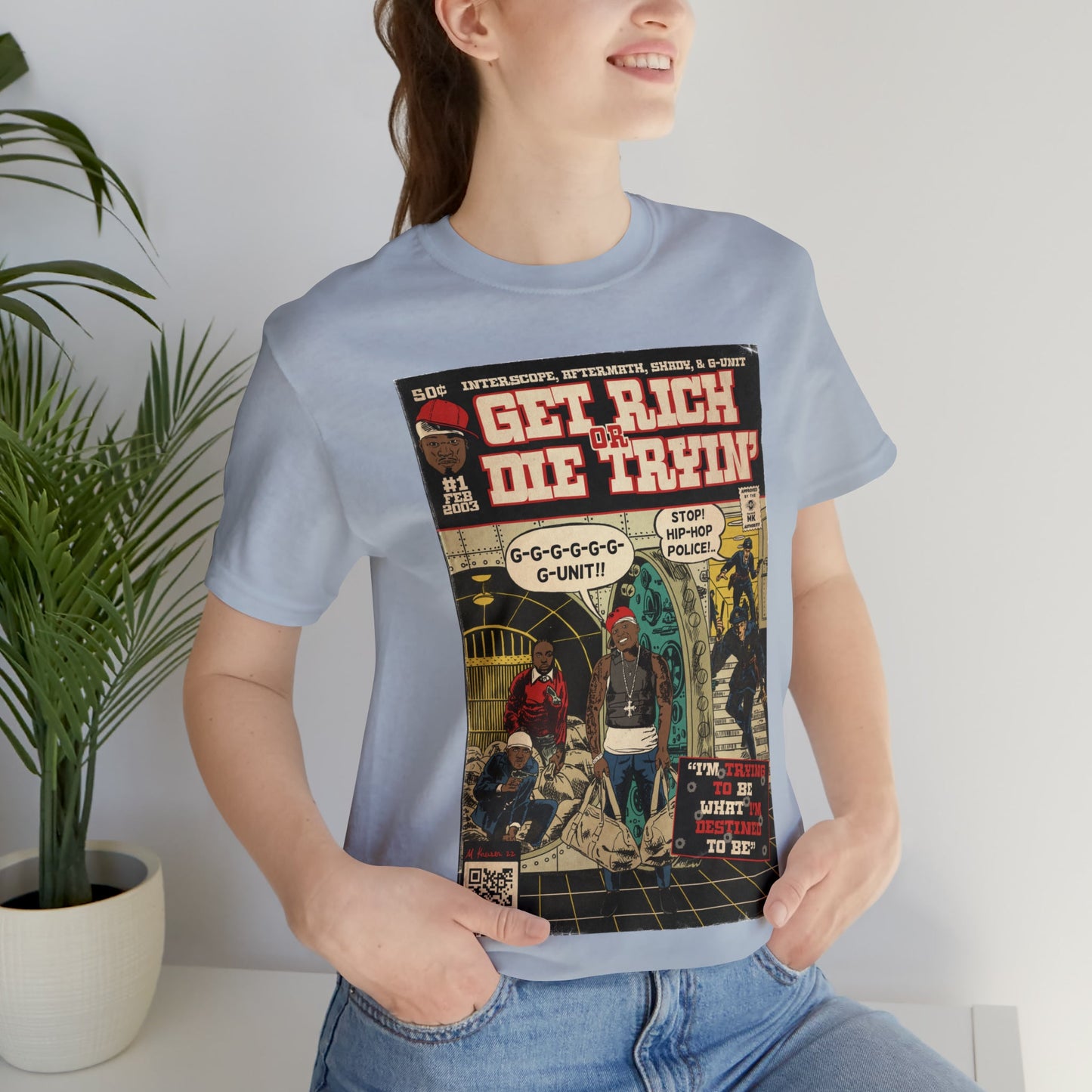 50 Cent - Get Rich Or Die Tryin - Comic Art - Unisex Jersey Short Sleeve Tee