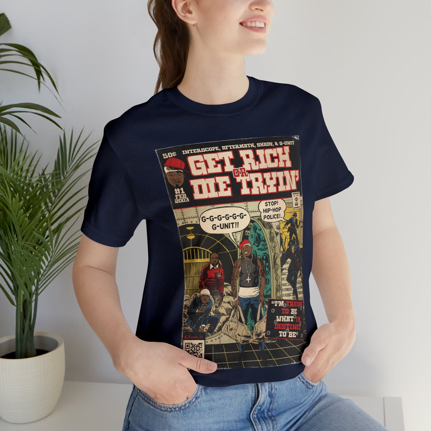 50 Cent - Get Rich Or Die Tryin - Comic Art - Unisex Jersey Short Sleeve Tee