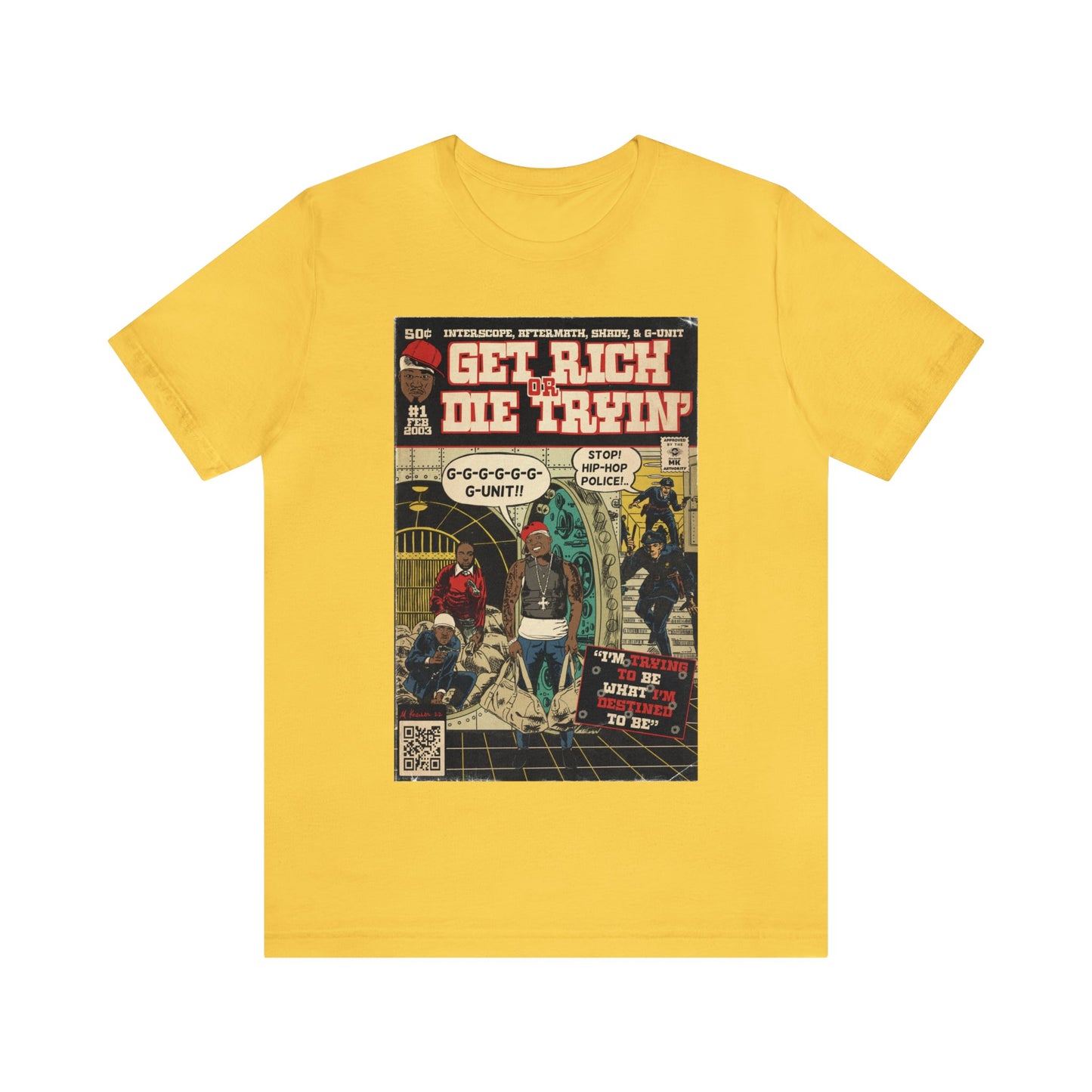 50 Cent - Get Rich Or Die Tryin - Comic Art - Unisex Jersey Short Sleeve Tee